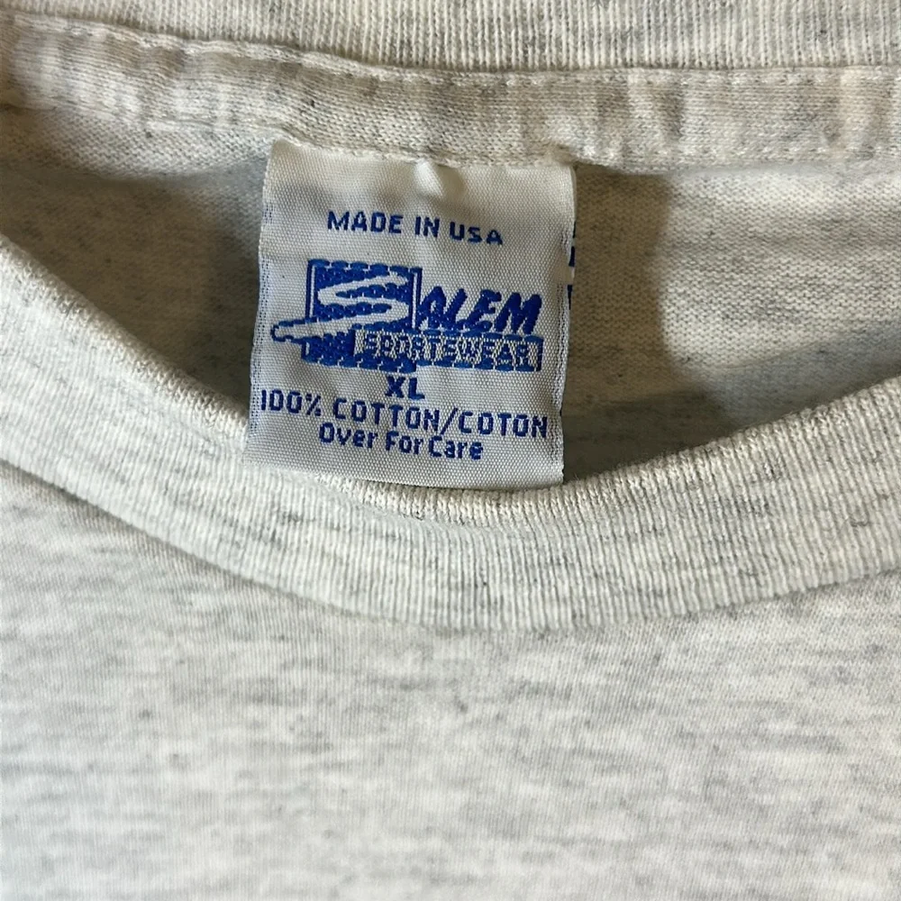 Vintage 1993 NWOT Chicago Bulls Champions Tee, Heathered Gray Made in USA Salem - Picture 3 of 12